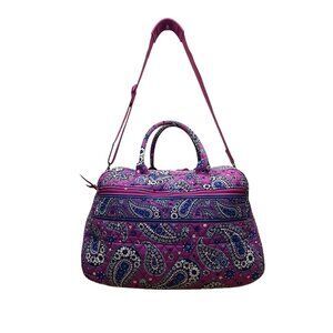 Vera Bradley Women’s Pink Quilted Paisley Print Shoulder & Handheld Duffle Bag